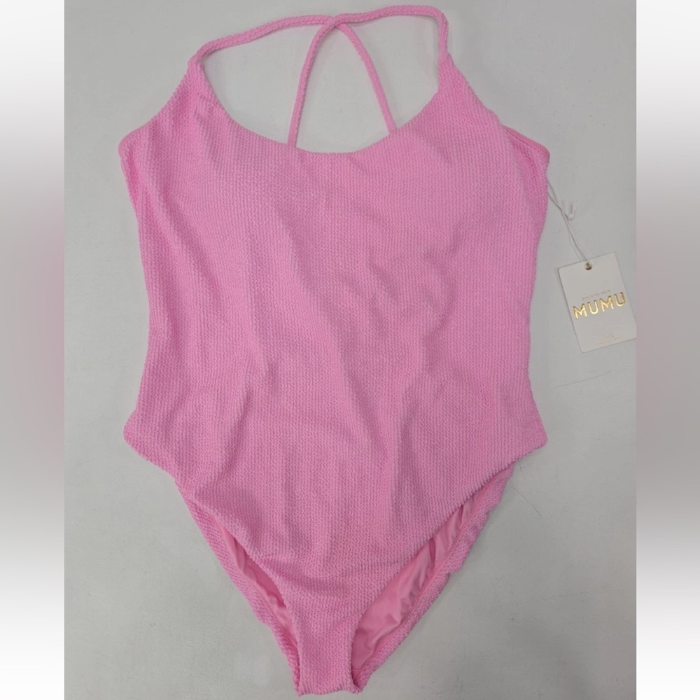 Show Me Your MuMu Pink Positano One Piece Swimsuit